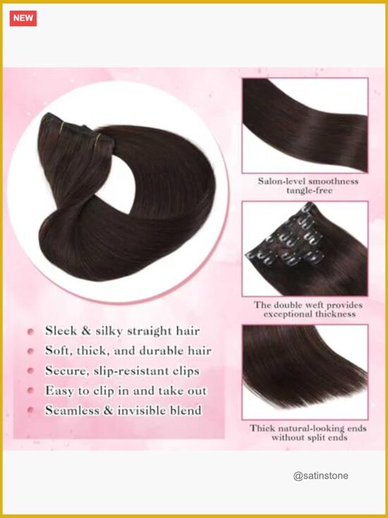 7pcs 120g 100% Remy Human Hair Clip In Extensions Straight Double Weft 18inch main image 5